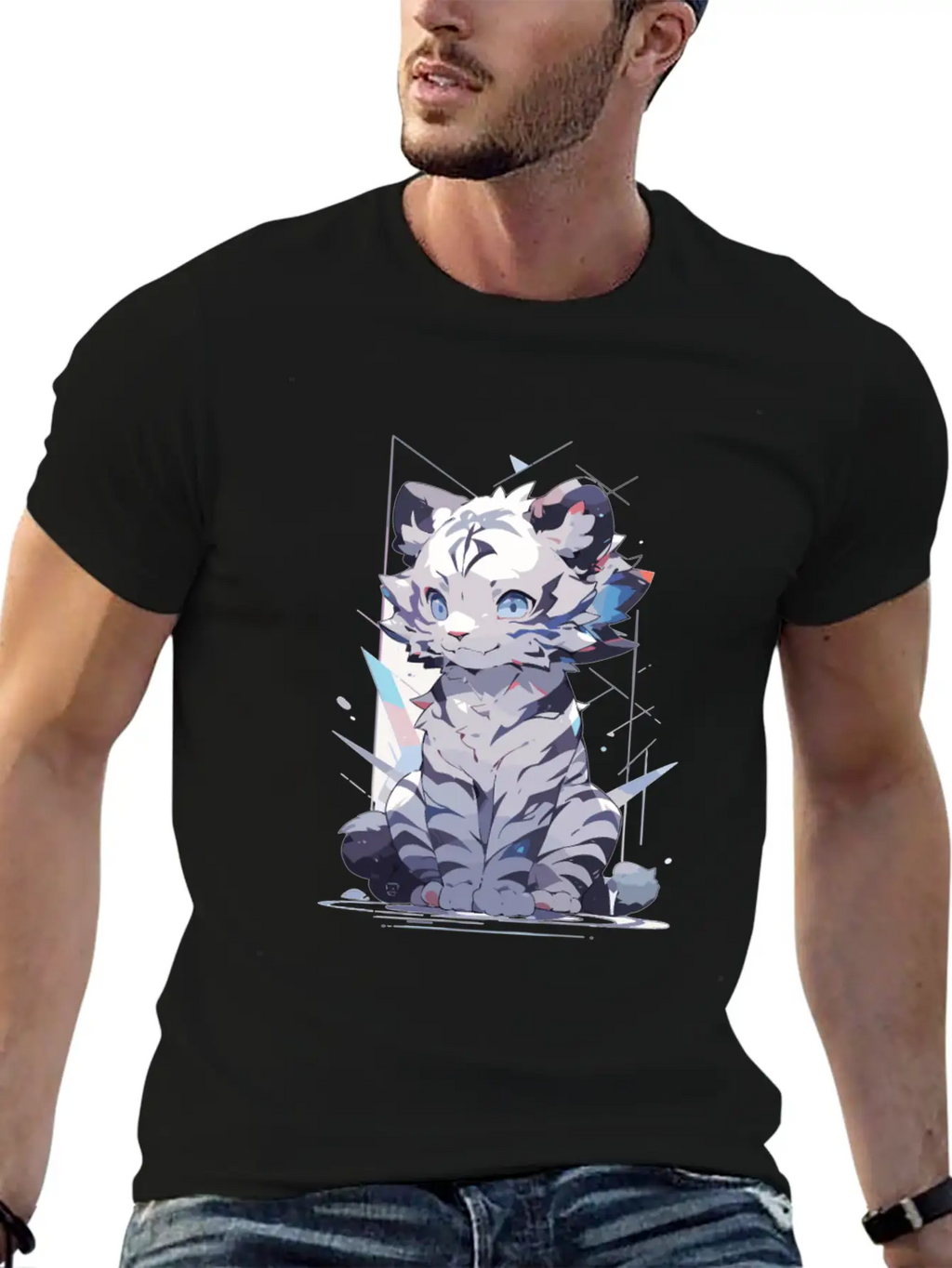 White Tiger Tiger Big Cat Baby Tiger Cat Stylish Everyday T-Shirt – Unisex Basic Cotton Tee
