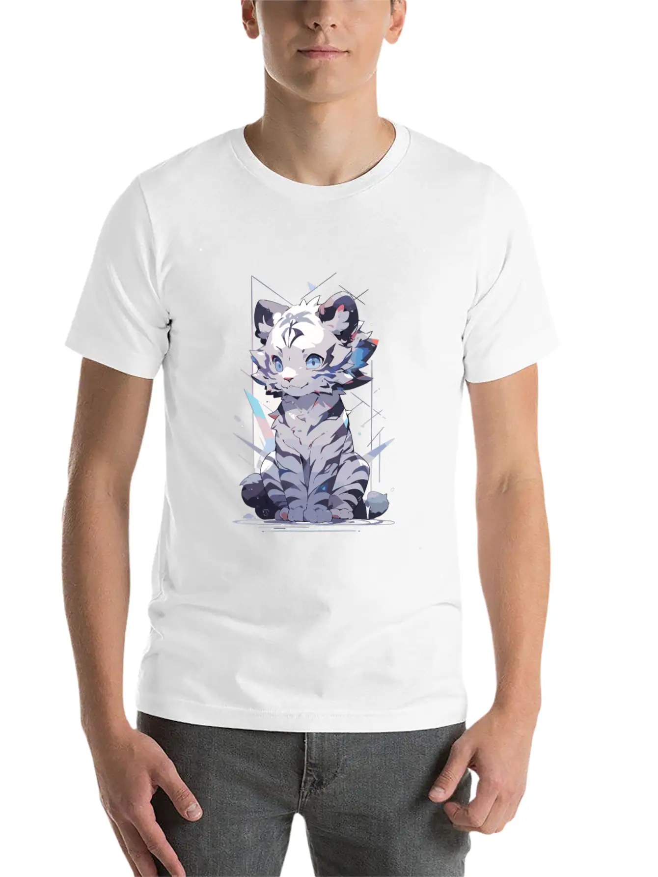 White Tiger Tiger Big Cat Baby Tiger Cat Stylish Everyday T-Shirt – Unisex Basic Cotton Tee
