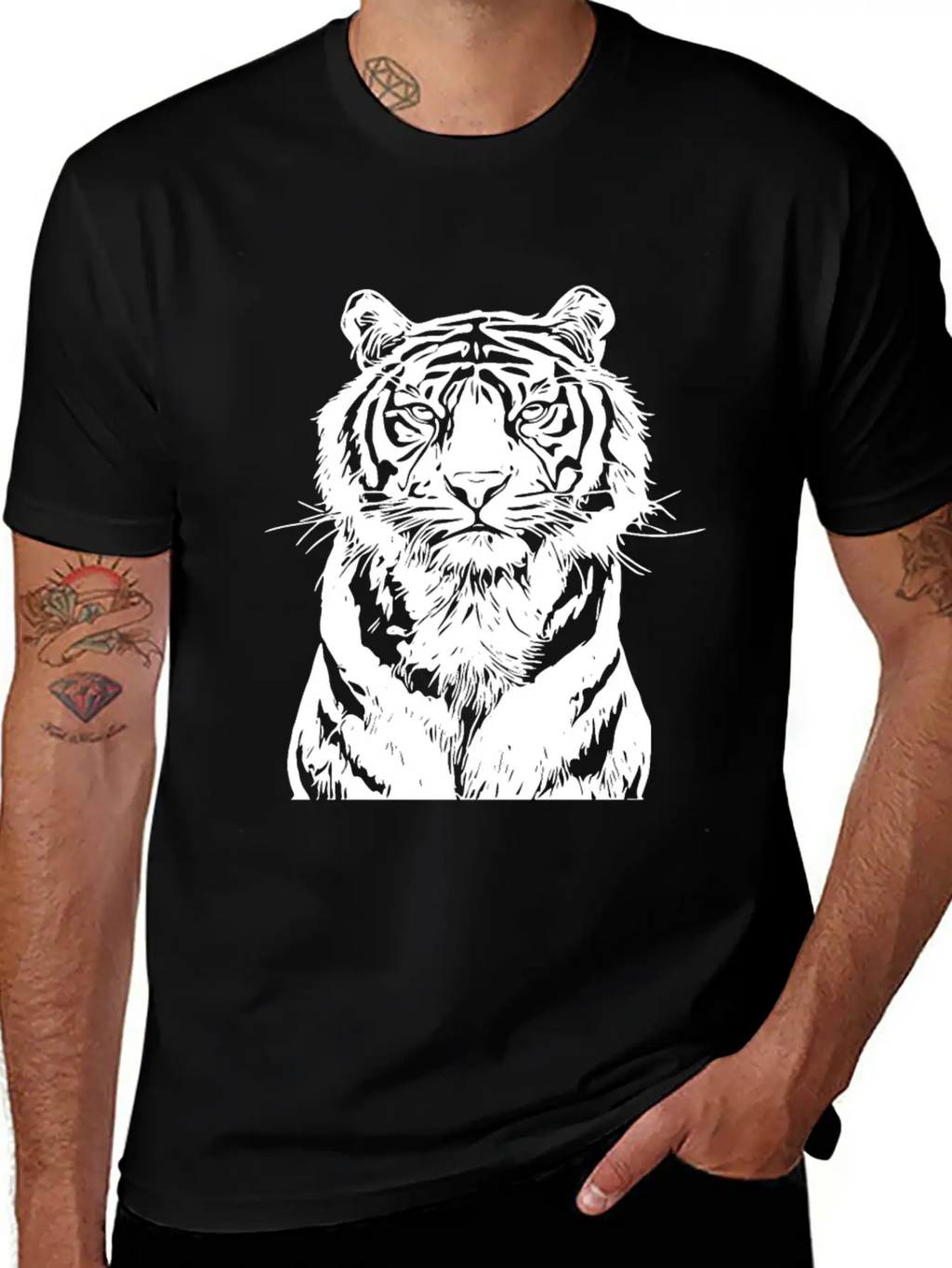 White Tiger Unisex Casual T-Shirt – Clean Design For Daily Comfort