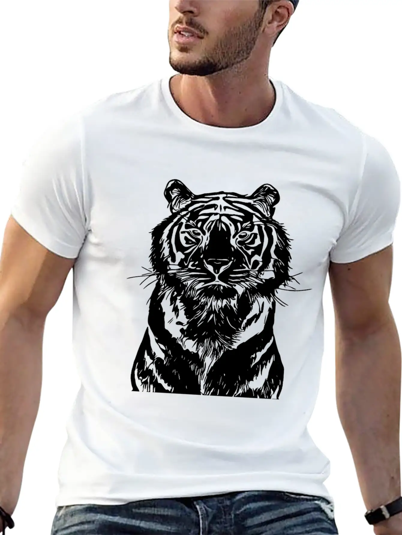 White Tiger Unisex Casual T-Shirt – Clean Design For Daily Comfort