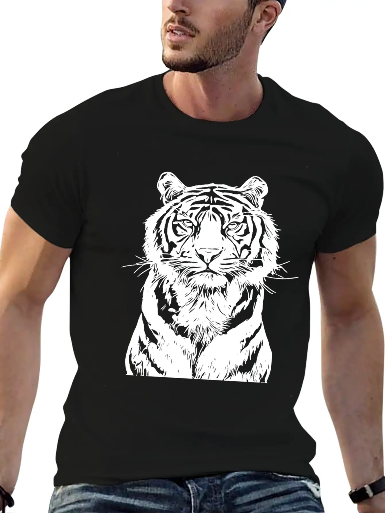 White Tiger Unisex Casual T-Shirt – Clean Design For Daily Comfort