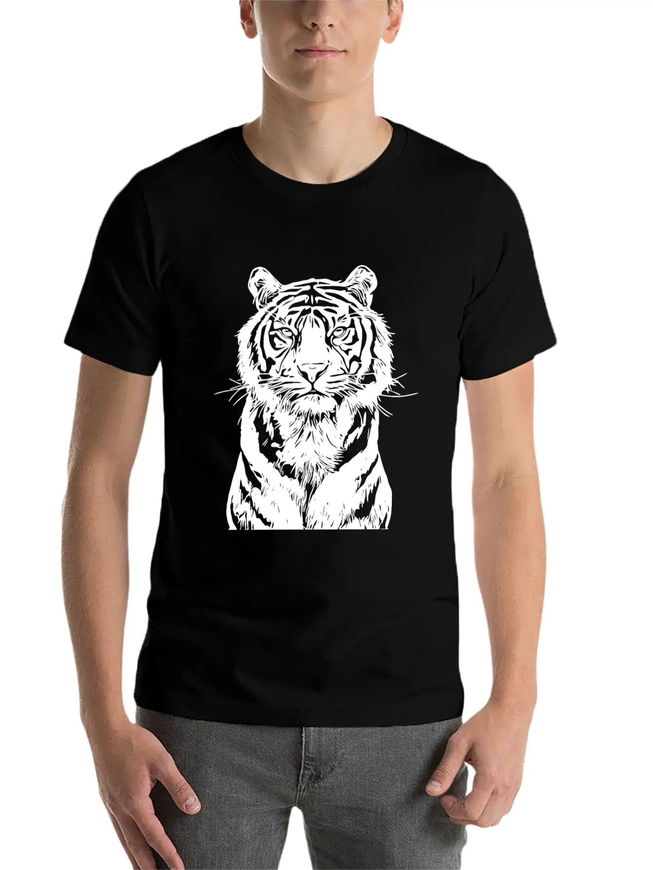 White Tiger Unisex Casual T-Shirt – Clean Design For Daily Comfort