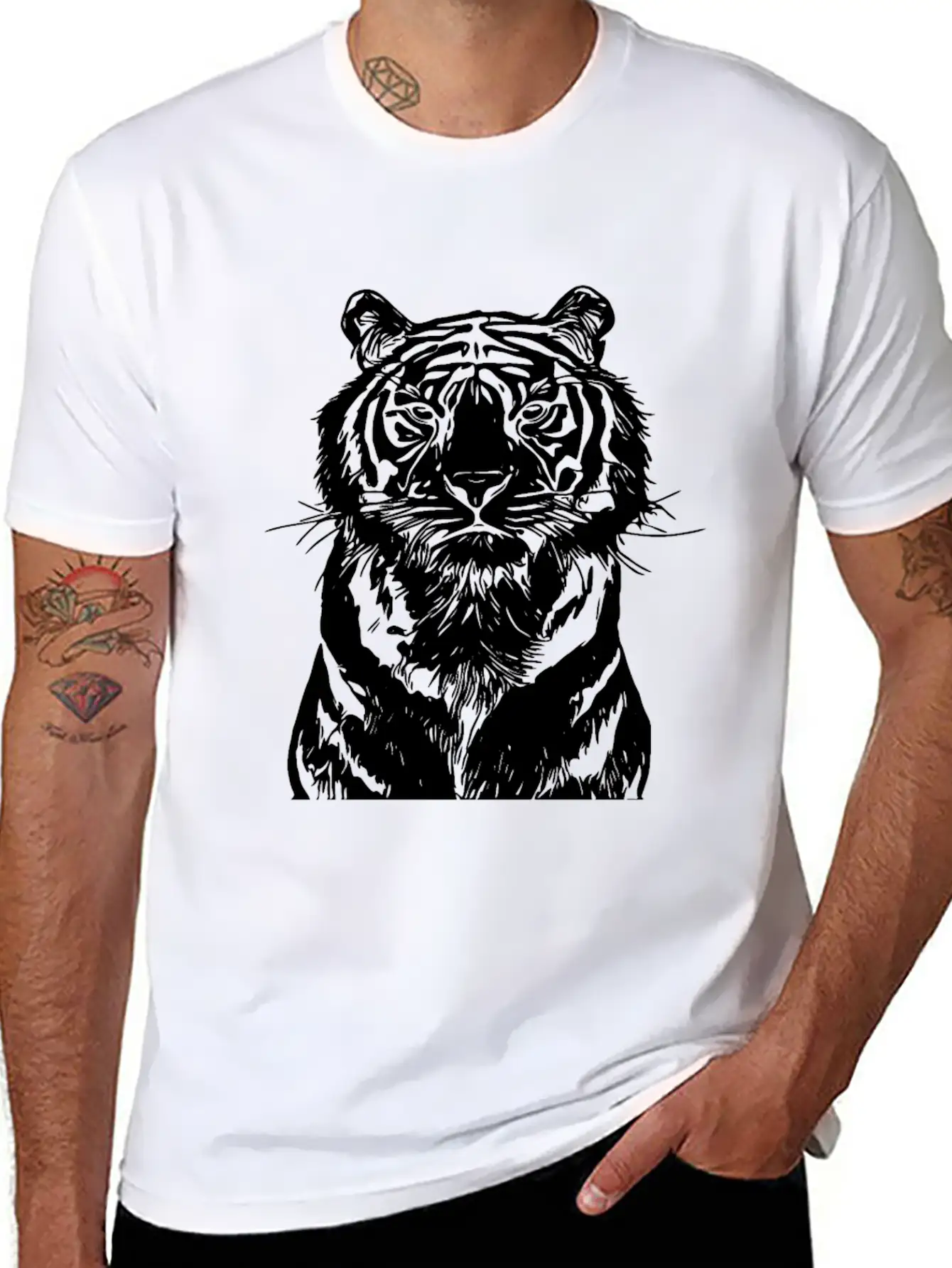 White Tiger Unisex Casual T-Shirt – Clean Design For Daily Comfort