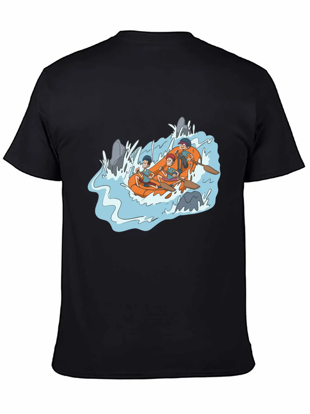 White Water Rafting Through Spray And Rocks Unisex Short Sleeve Soft Cotton T-Shirt – Casual Everyday Wear