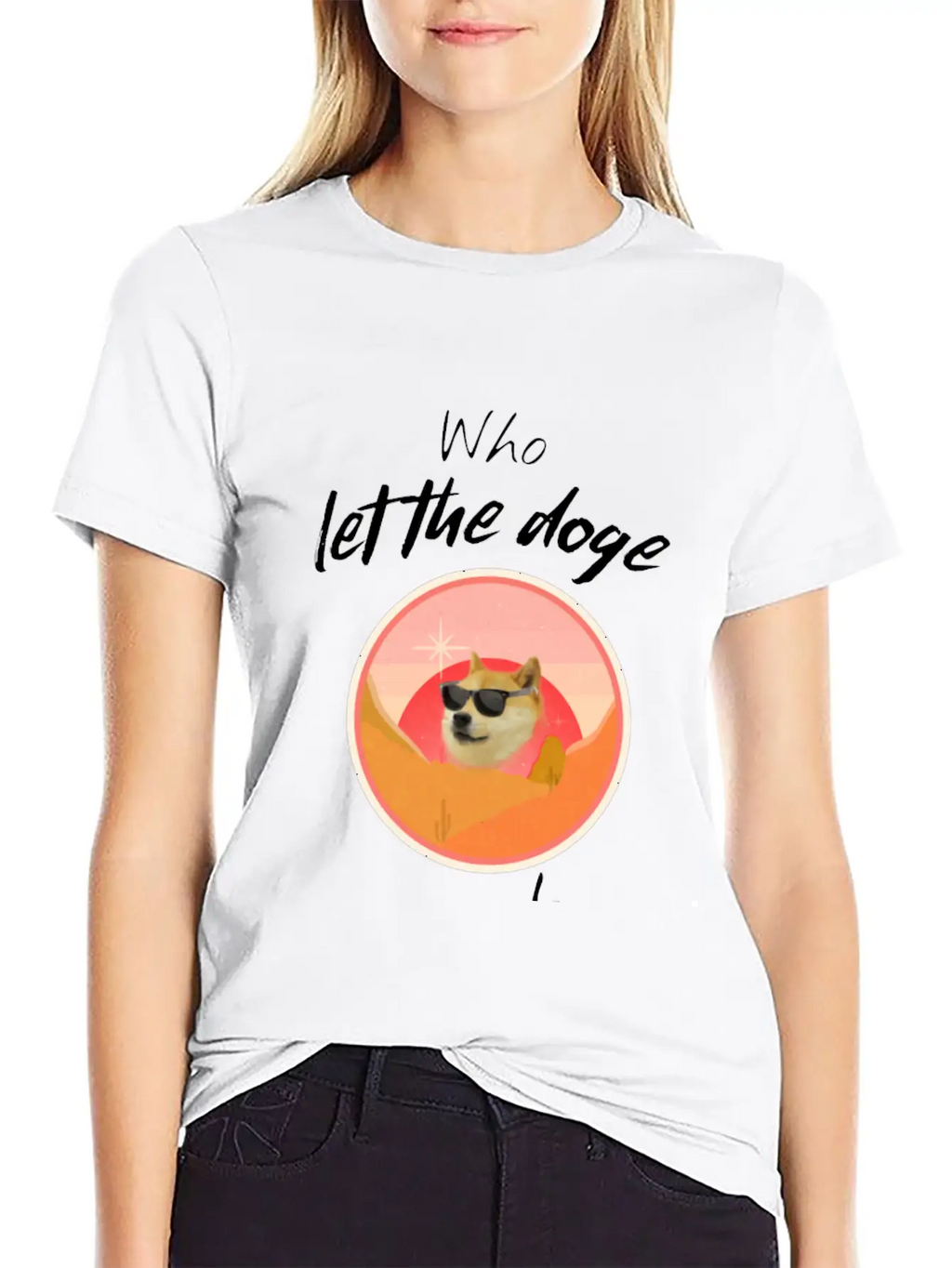 Who Let The Doge Out - Funny Doge Coin Meme Quote Breathable Soft Cotton T-Shirt – Timeless Casual Look