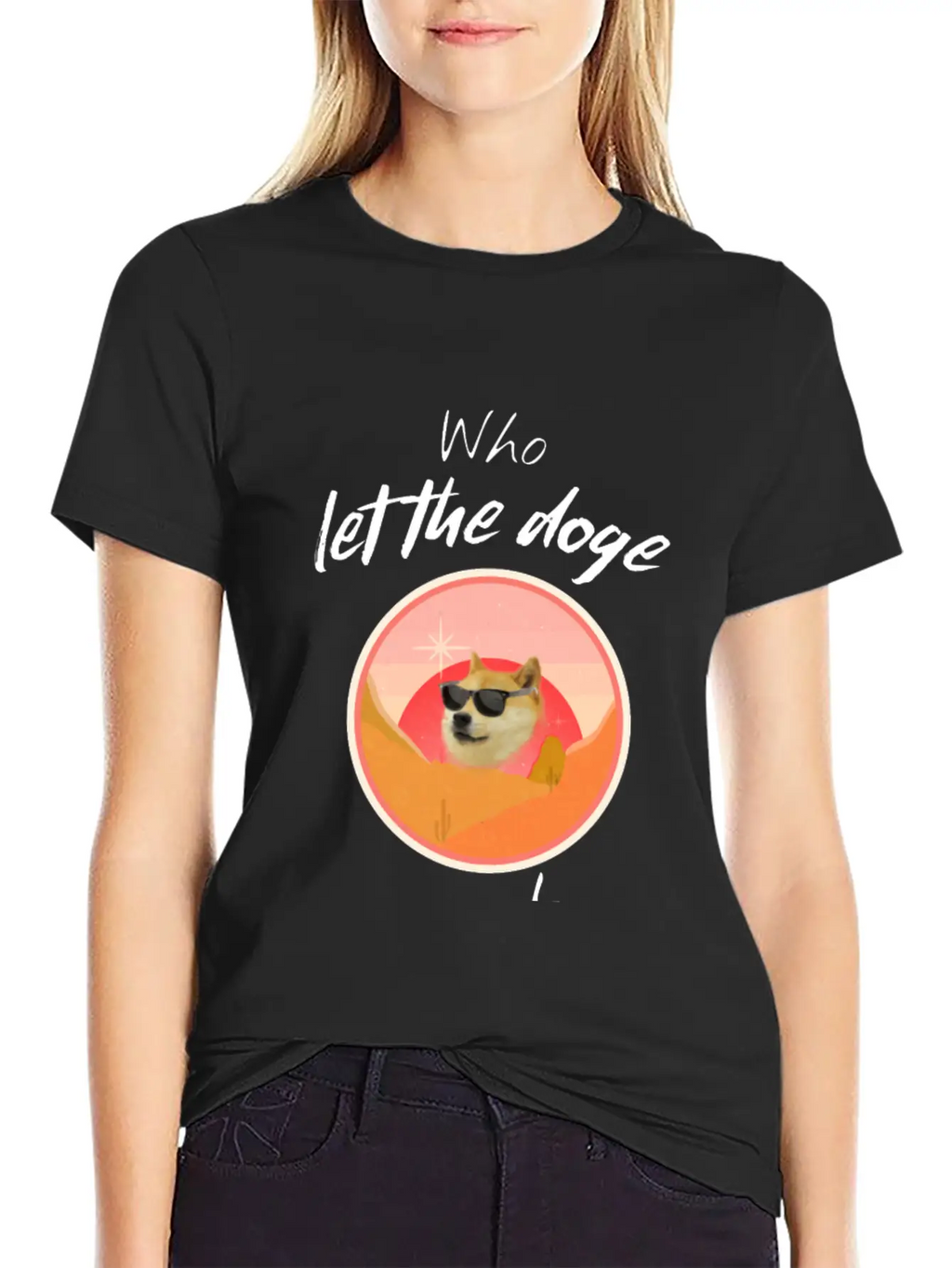 Who Let The Doge Out - Funny Doge Coin Meme Quote Breathable Soft Cotton T-Shirt – Timeless Casual Look