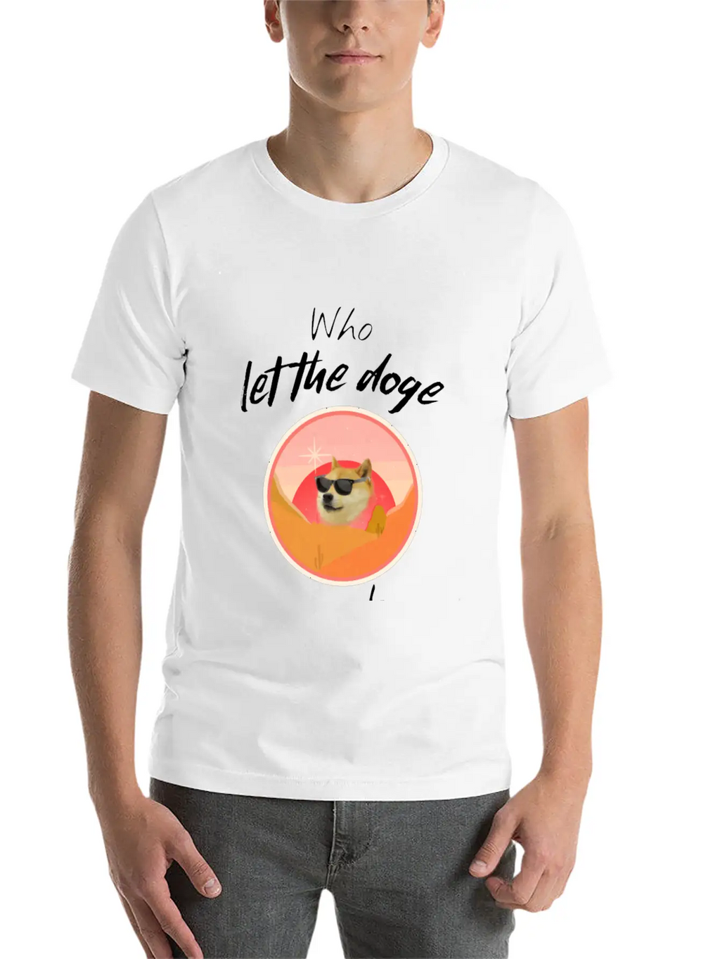 Who Let The Doge Out - Funny Doge Coin Meme Quote Breathable Soft Cotton T-Shirt – Timeless Casual Look