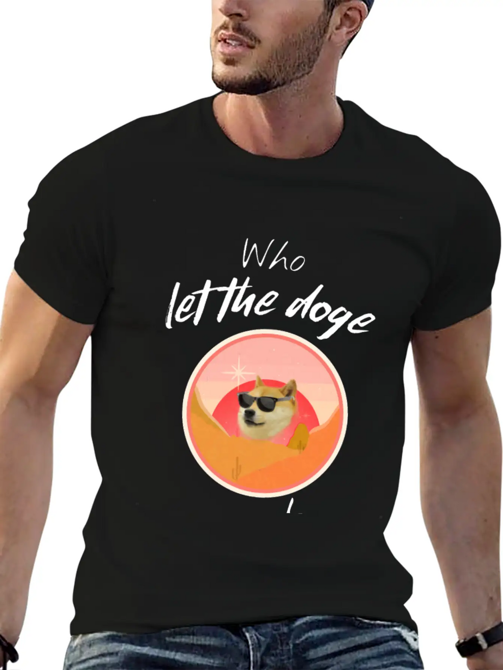 Who Let The Doge Out - Funny Doge Coin Meme Quote Breathable Soft Cotton T-Shirt – Timeless Casual Look