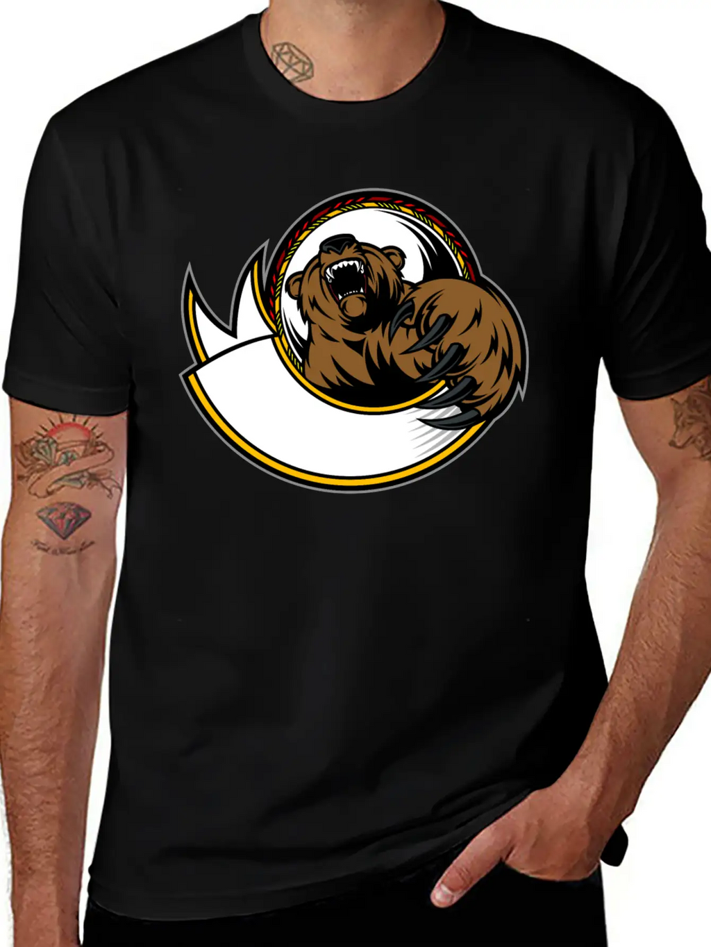 Wild_bear Unisex Short Sleeve Soft Cotton T-Shirt – Casual Everyday Wear