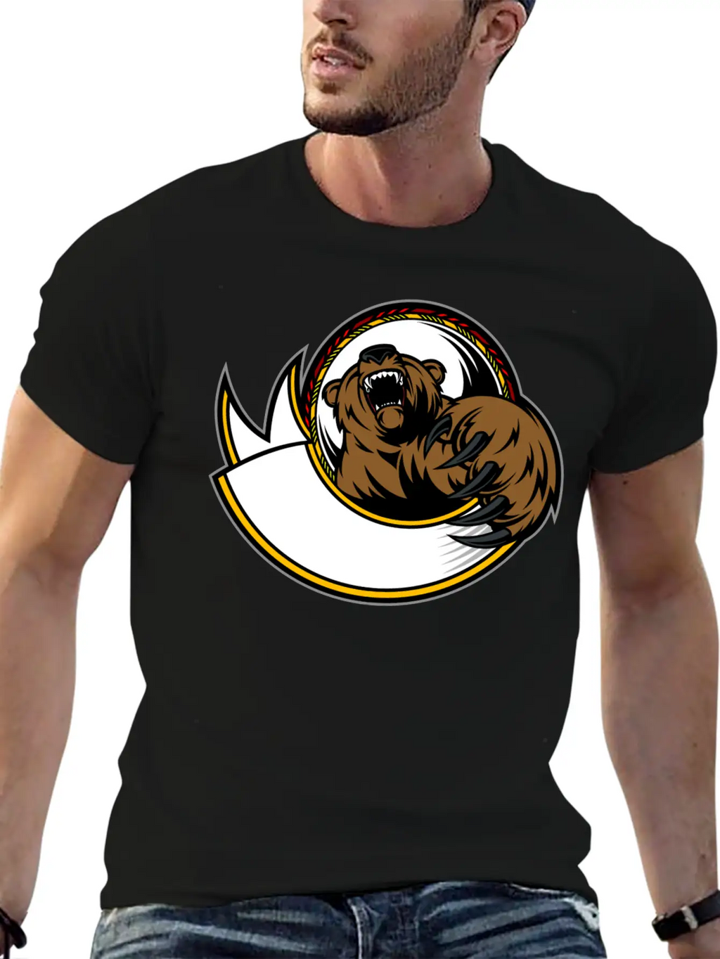Wild_bear Unisex Short Sleeve Soft Cotton T-Shirt – Casual Everyday Wear