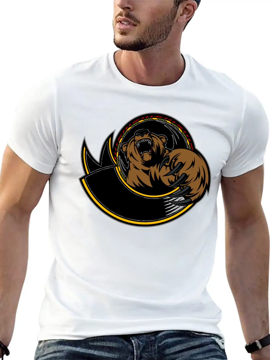 Wild_bear Unisex Short Sleeve Soft Cotton T-Shirt – Casual Everyday Wear