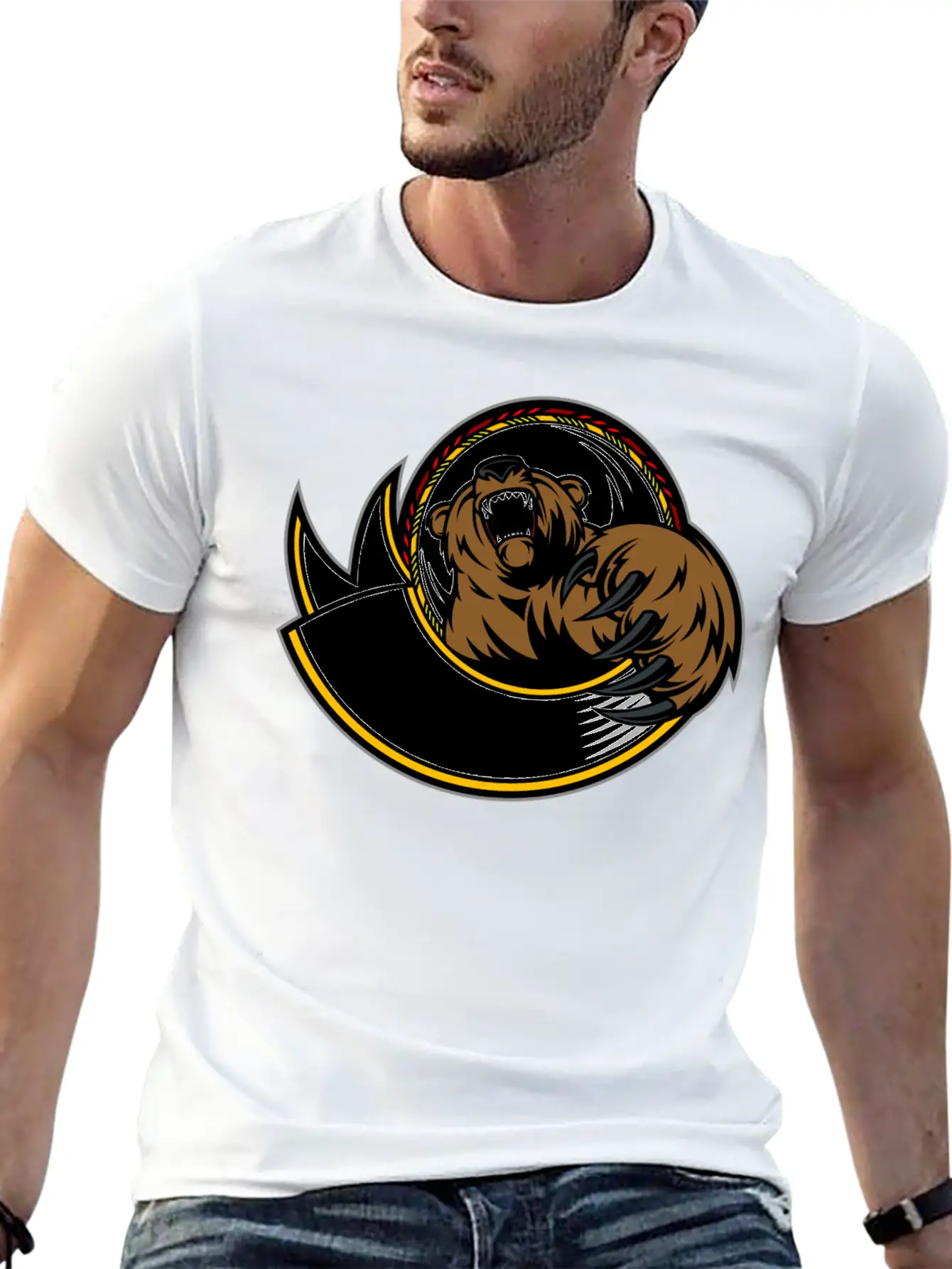 Wild_bear Unisex Short Sleeve Soft Cotton T-Shirt – Casual Everyday Wear