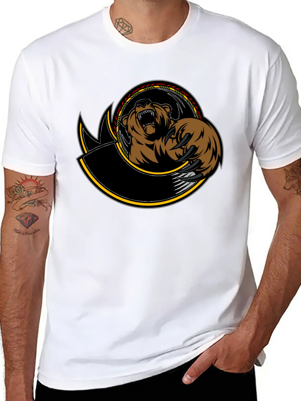 Wild_bear Unisex Short Sleeve Soft Cotton T-Shirt – Casual Everyday Wear