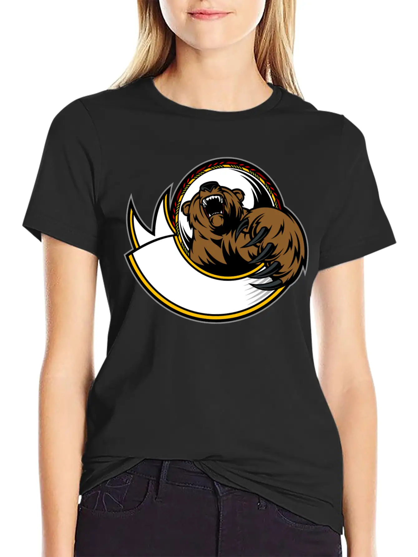 Wild_bear Unisex Short Sleeve Soft Cotton T-Shirt – Casual Everyday Wear