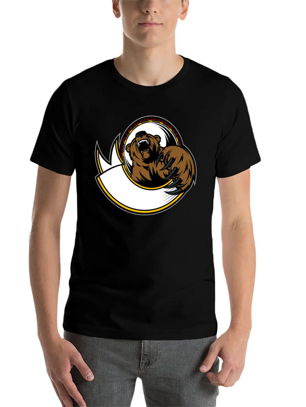 Wild_bear Unisex Short Sleeve Soft Cotton T-Shirt – Casual Everyday Wear