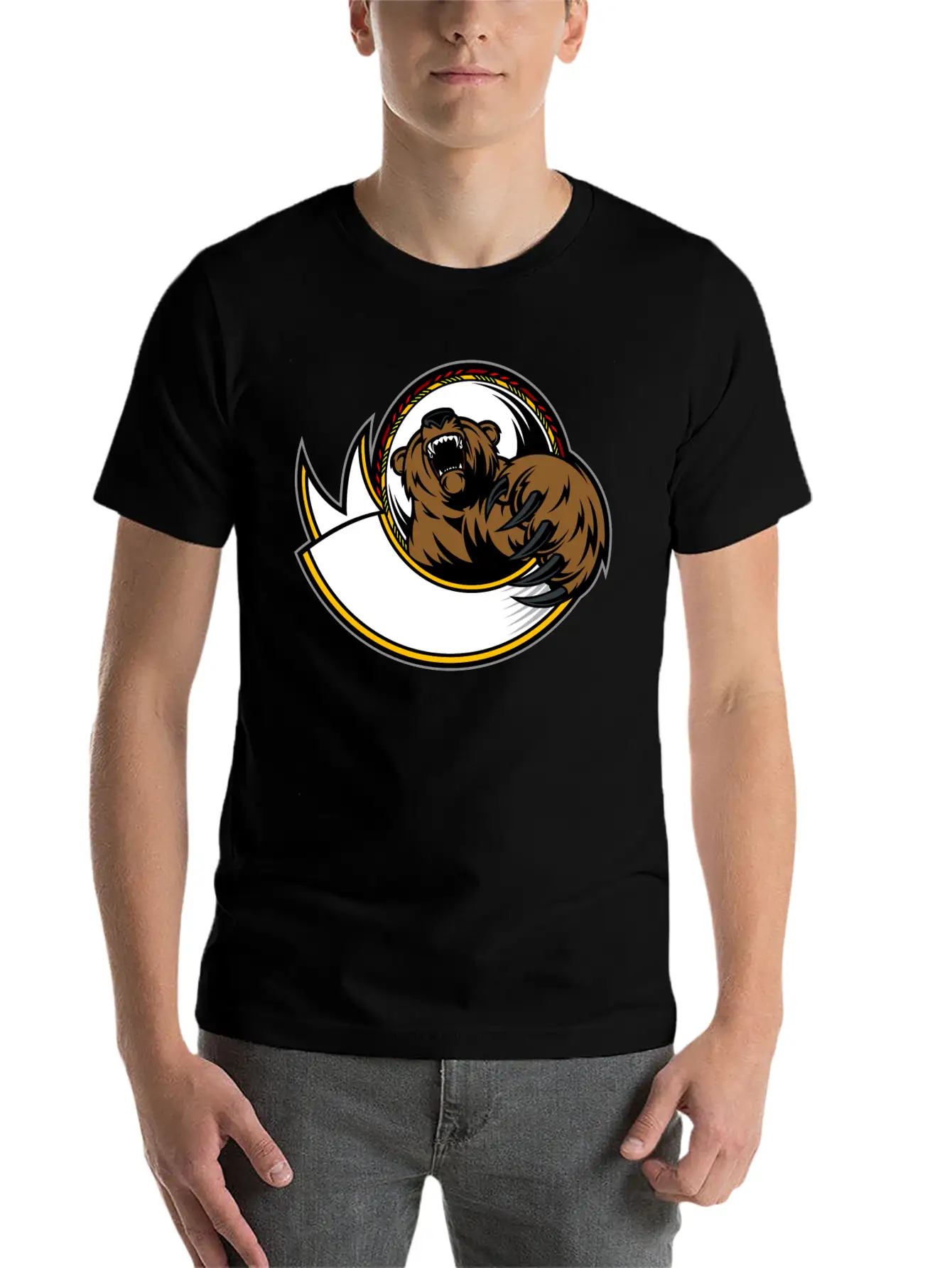 Wild_bear Unisex Short Sleeve Soft Cotton T-Shirt – Casual Everyday Wear