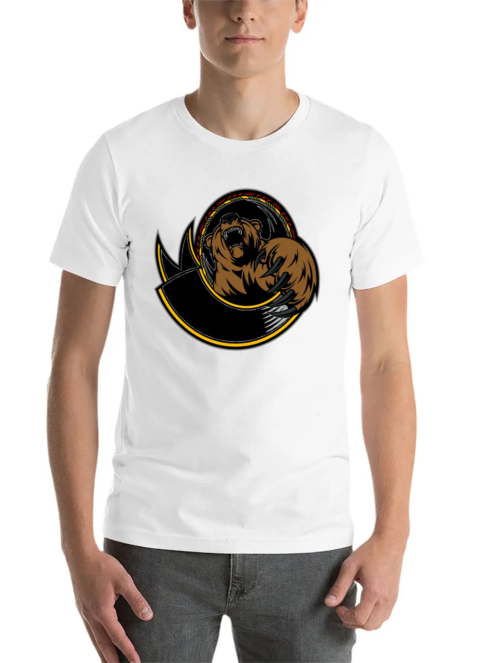 Wild_bear Unisex Short Sleeve Soft Cotton T-Shirt – Casual Everyday Wear