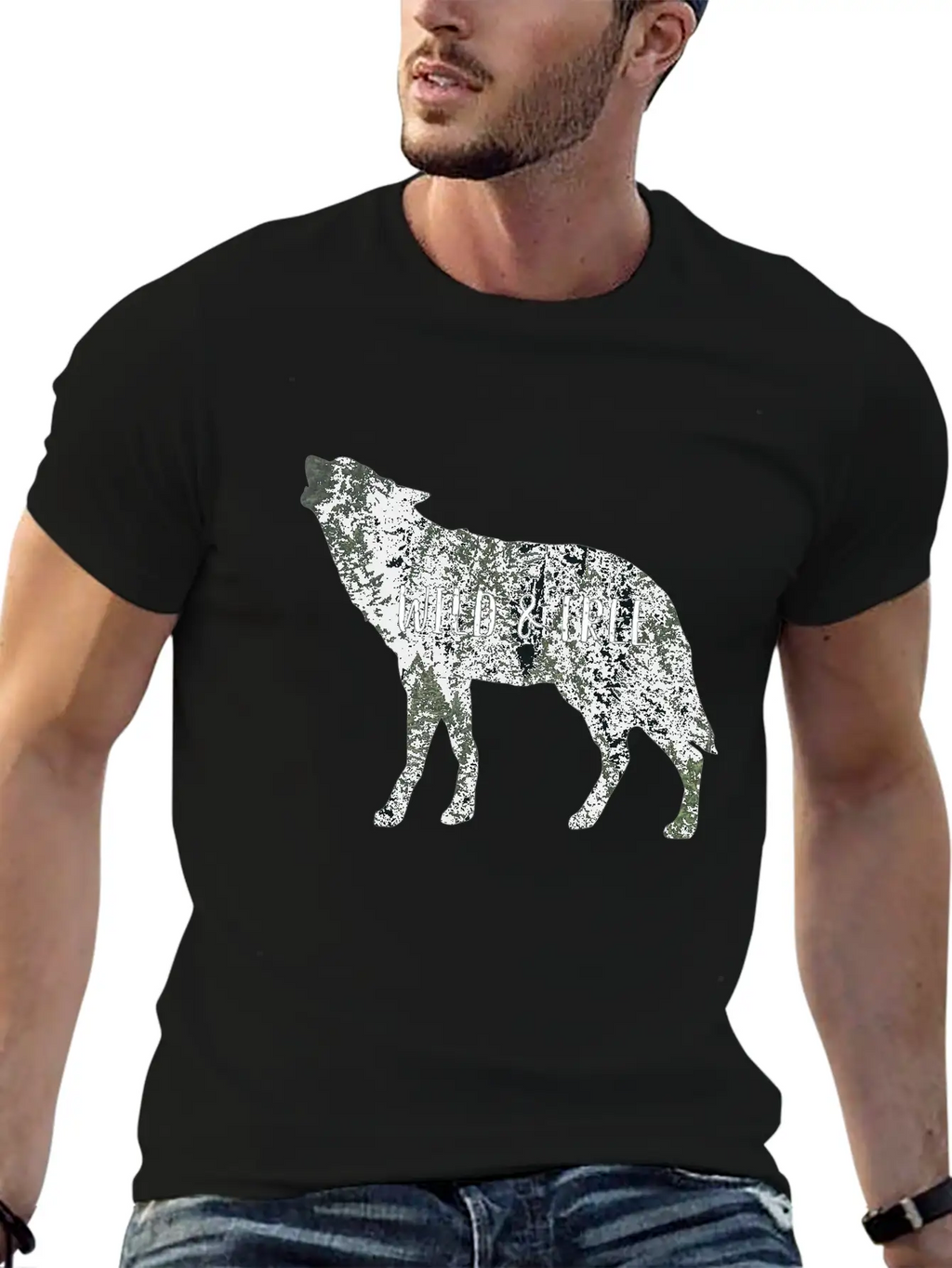 Wild & Free Wolf Casual Graphic T-Shirt – Simple And Comfortable Daily Wear
