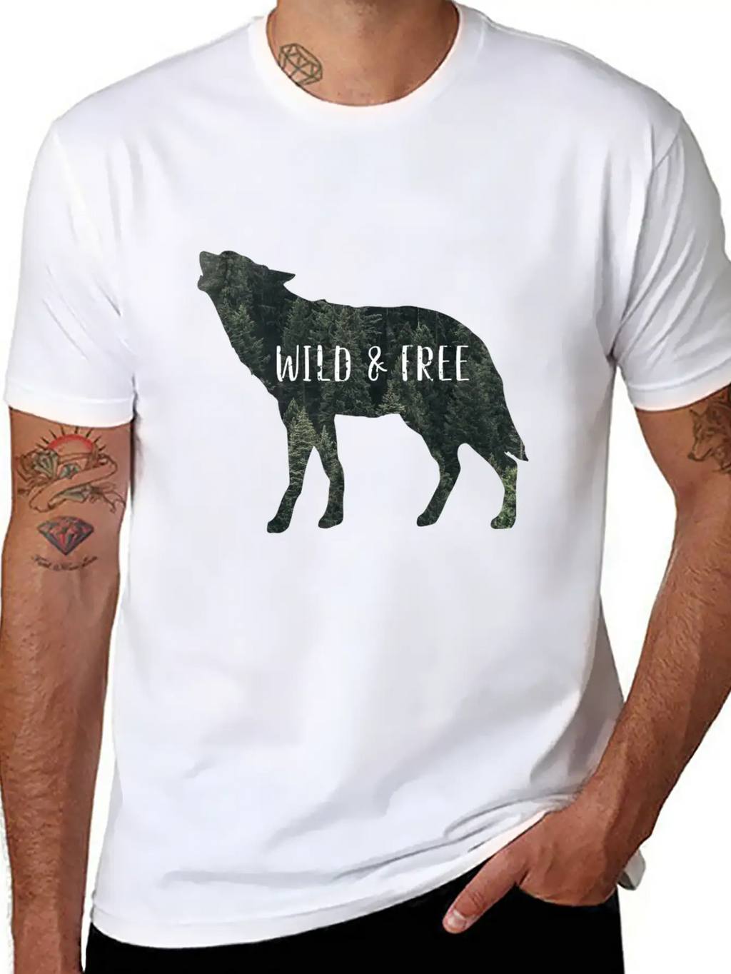 Wild & Free Wolf Casual Graphic T-Shirt – Simple And Comfortable Daily Wear
