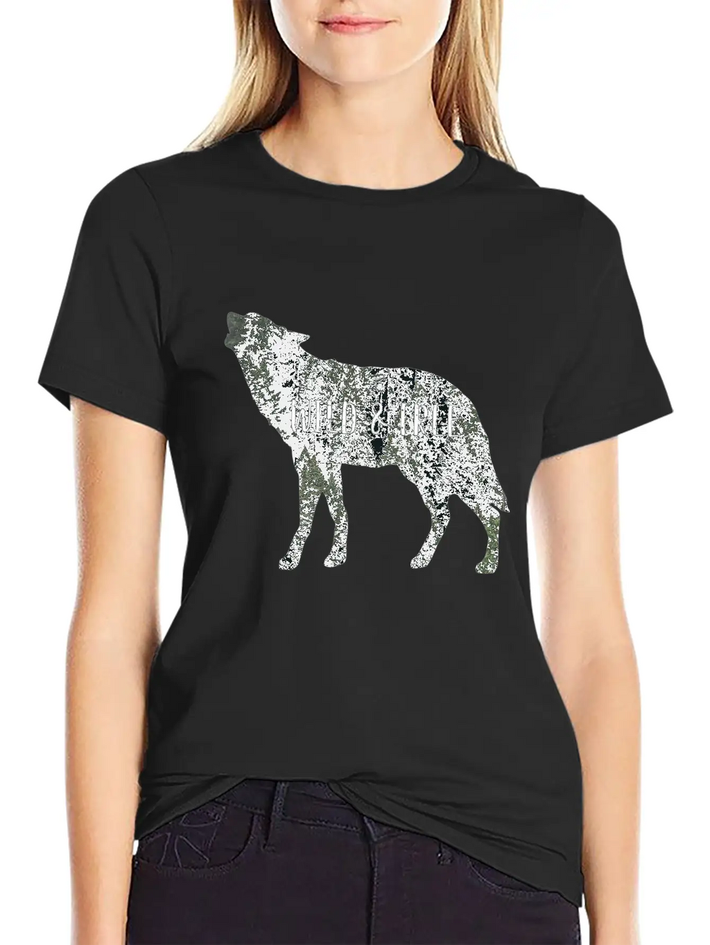 Wild & Free Wolf Casual Graphic T-Shirt – Simple And Comfortable Daily Wear