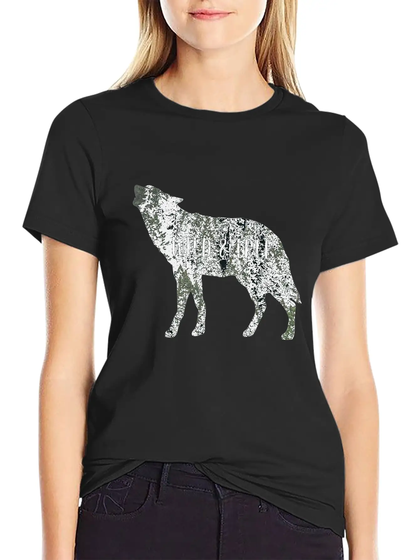 Wild & Free Wolf Casual Graphic T-Shirt – Simple And Comfortable Daily Wear