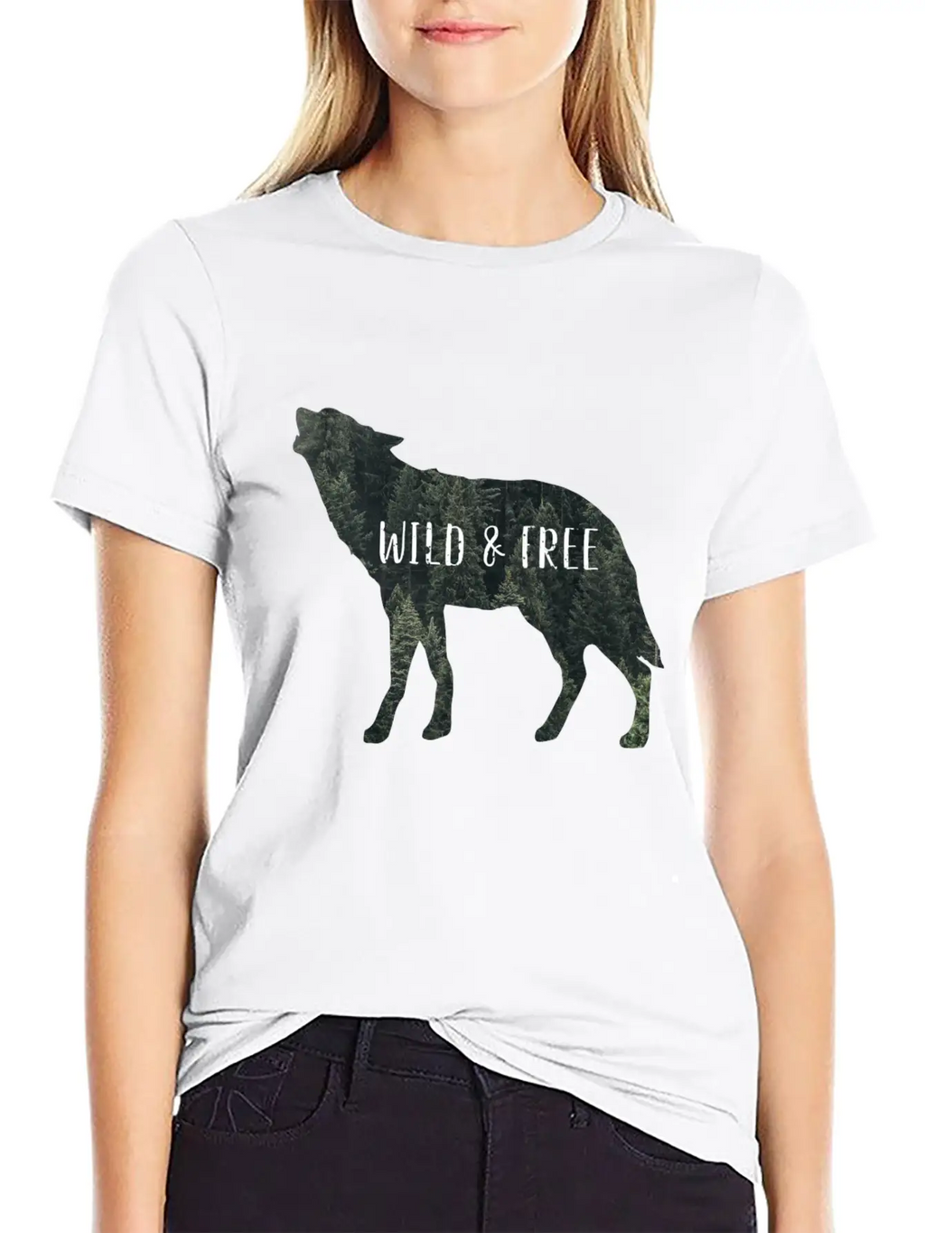Wild & Free Wolf Casual Graphic T-Shirt – Simple And Comfortable Daily Wear
