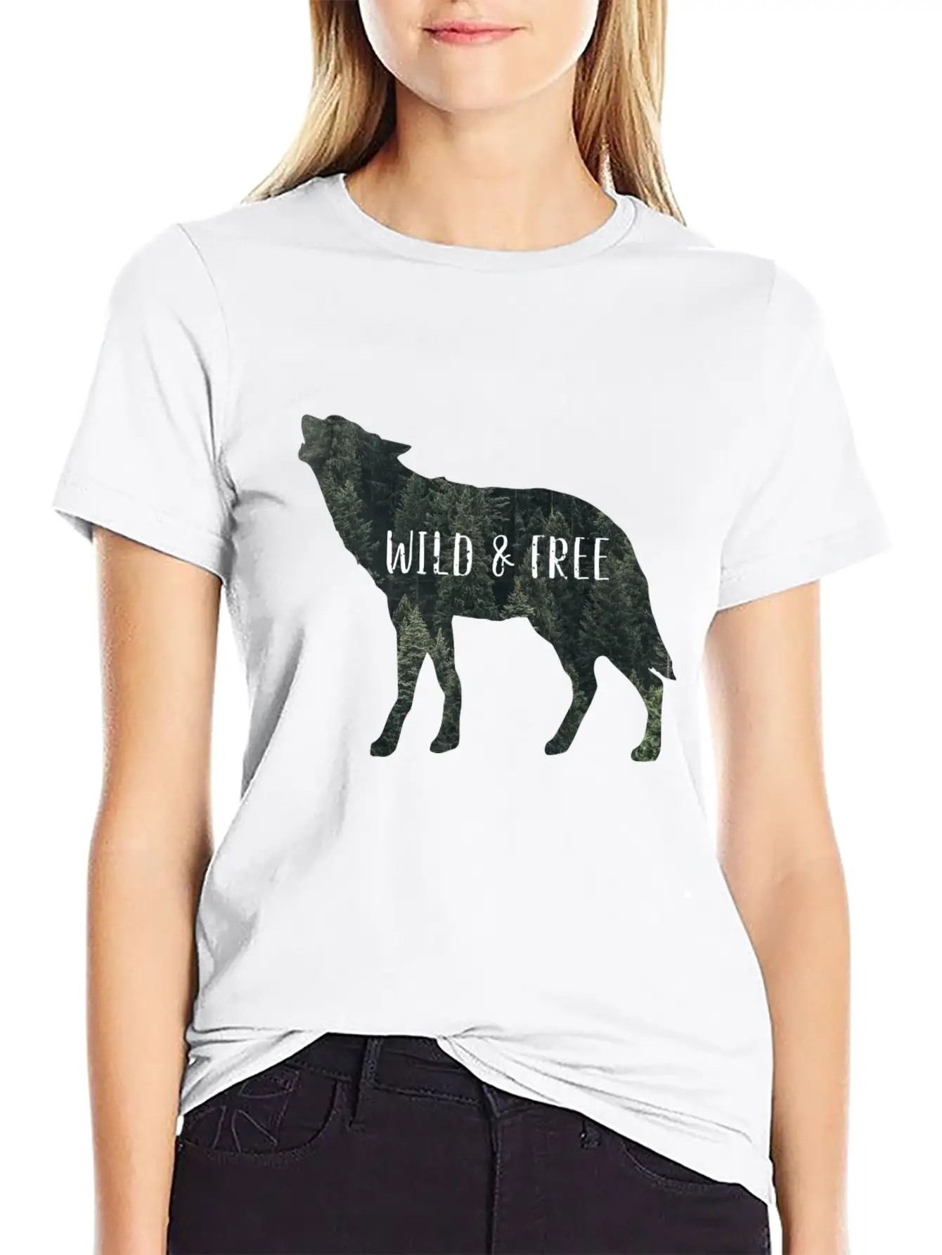 Wild & Free Wolf Casual Graphic T-Shirt – Simple And Comfortable Daily Wear