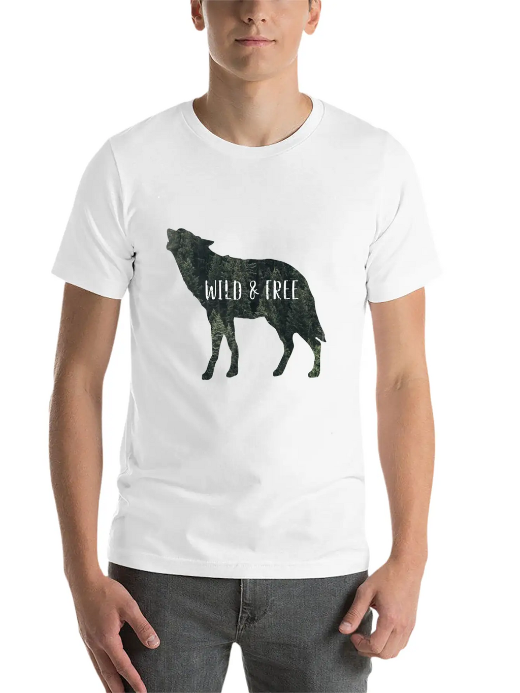Wild & Free Wolf Casual Graphic T-Shirt – Simple And Comfortable Daily Wear