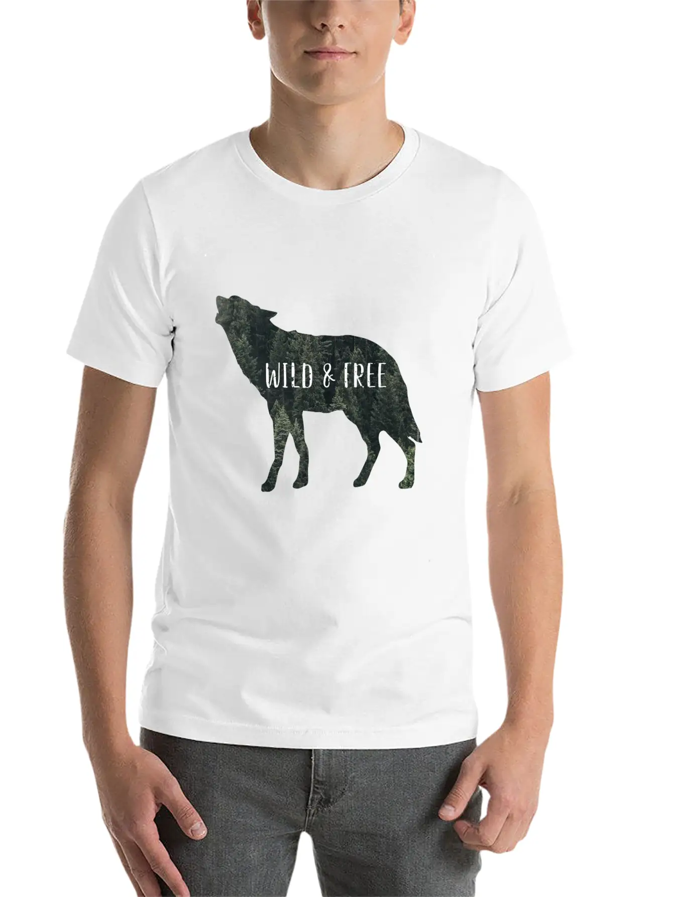 Wild & Free Wolf Casual Graphic T-Shirt – Simple And Comfortable Daily Wear