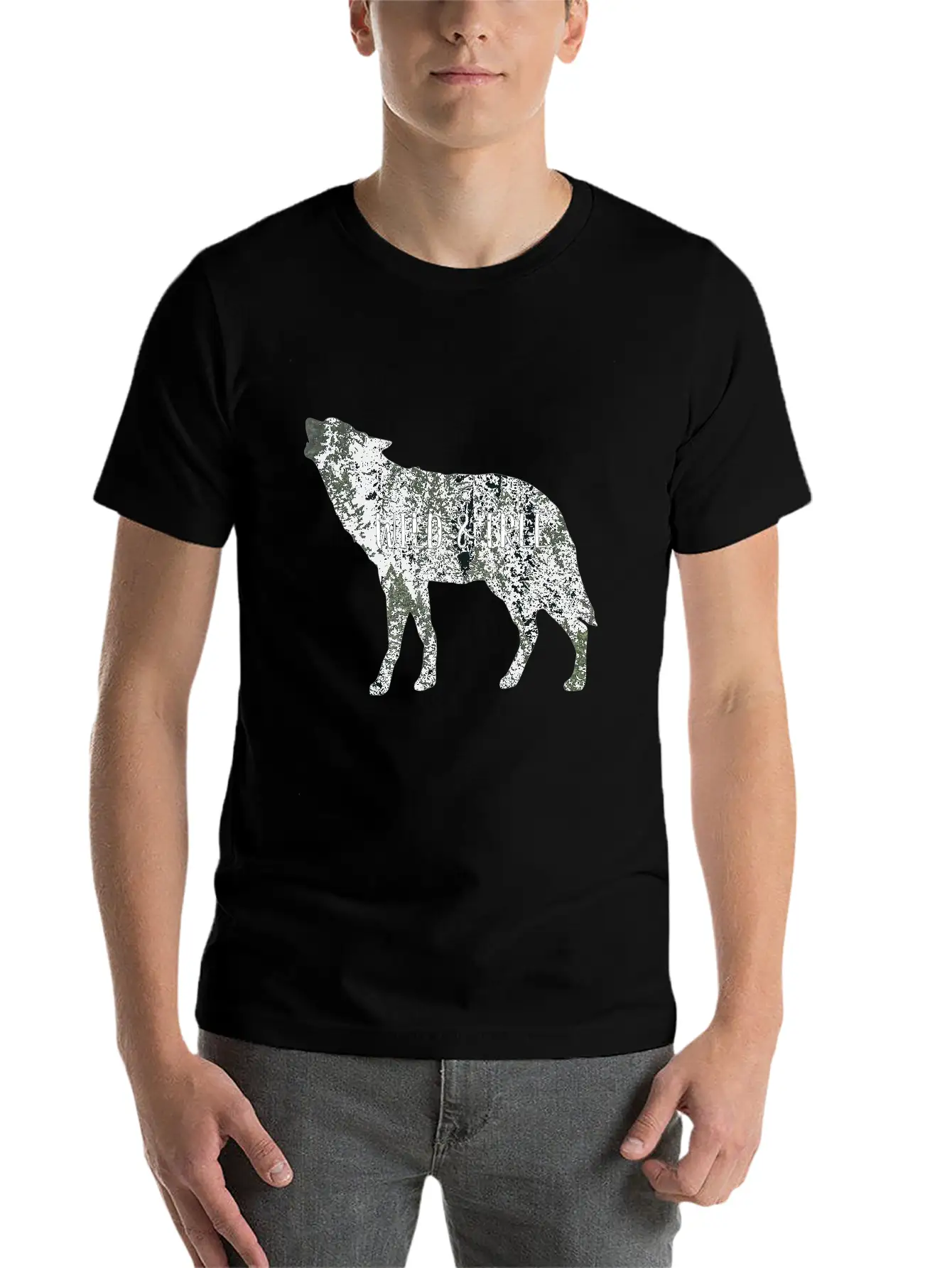 Wild & Free Wolf Casual Graphic T-Shirt – Simple And Comfortable Daily Wear