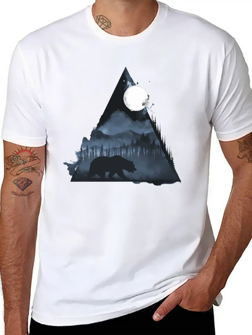Wild Geometry Unisex Short Sleeve Soft Cotton T-Shirt – Casual Everyday Wear