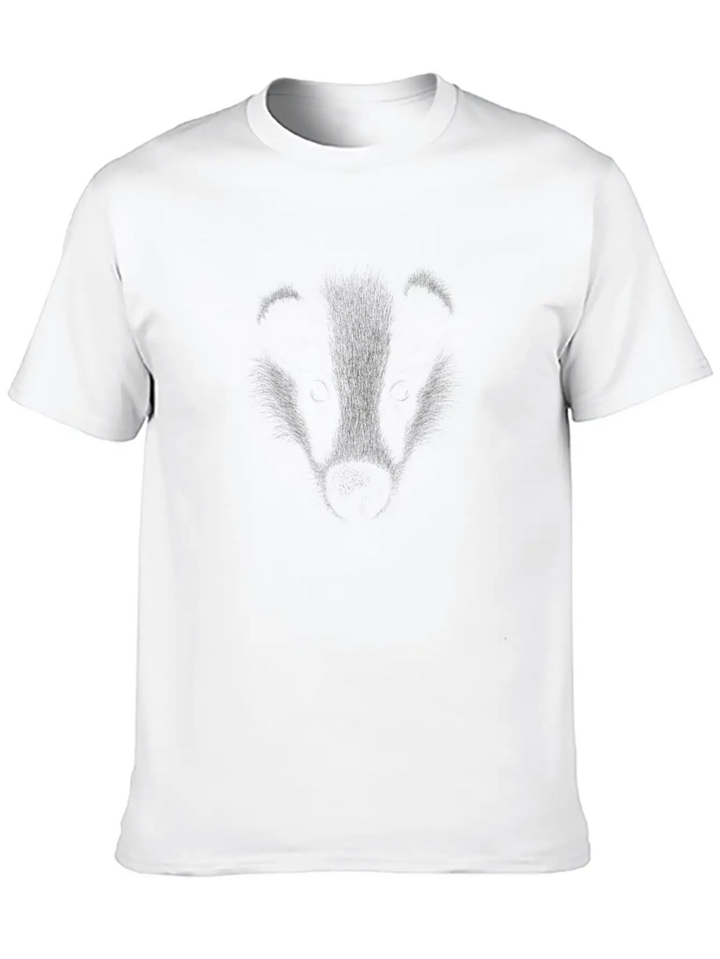 WildLife Sketch-Art Badger Pencil Drawing Stylish Everyday T-Shirt – Unisex Basic Cotton Tee