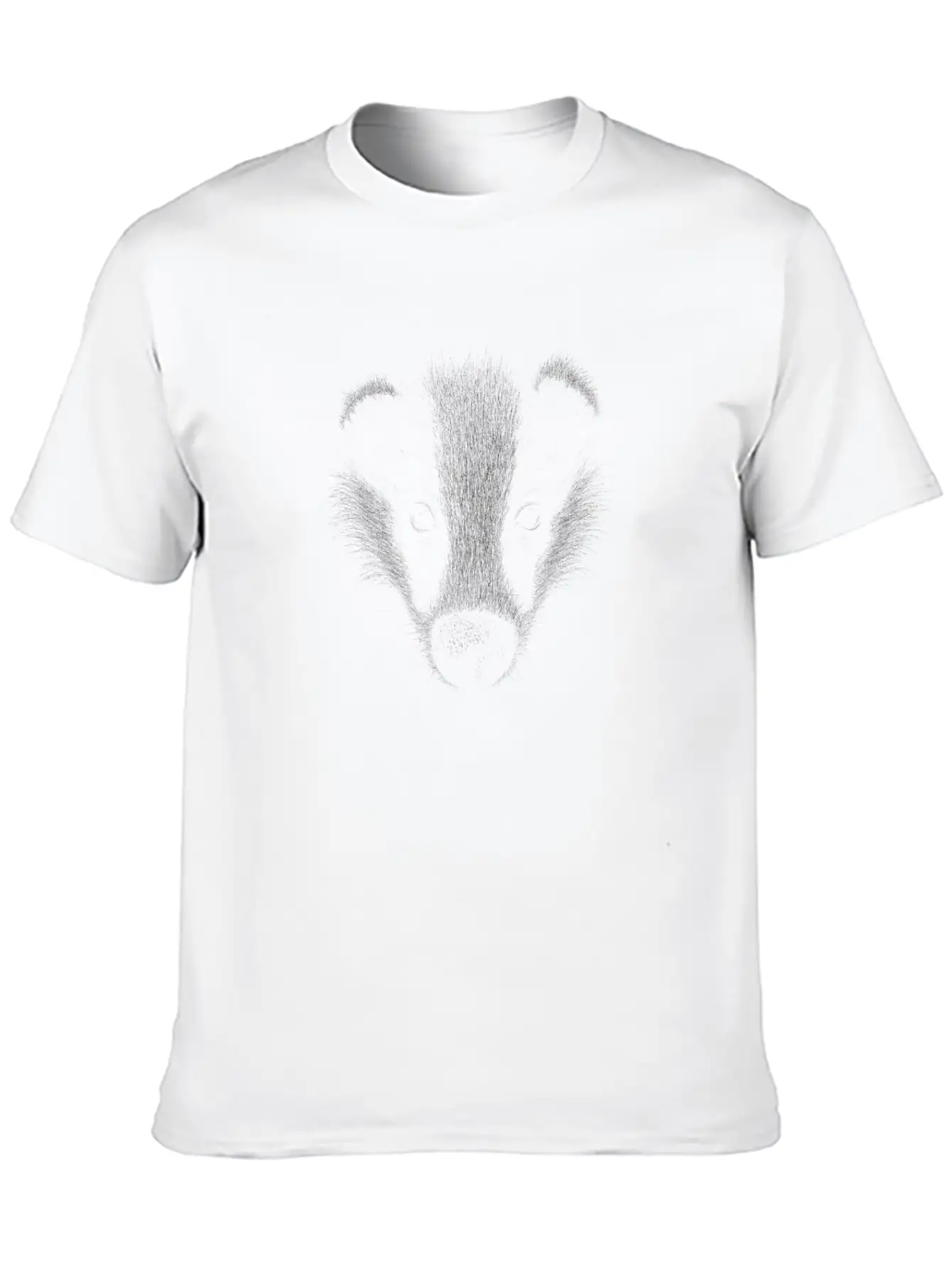 WildLife Sketch-Art Badger Pencil Drawing Stylish Everyday T-Shirt – Unisex Basic Cotton Tee