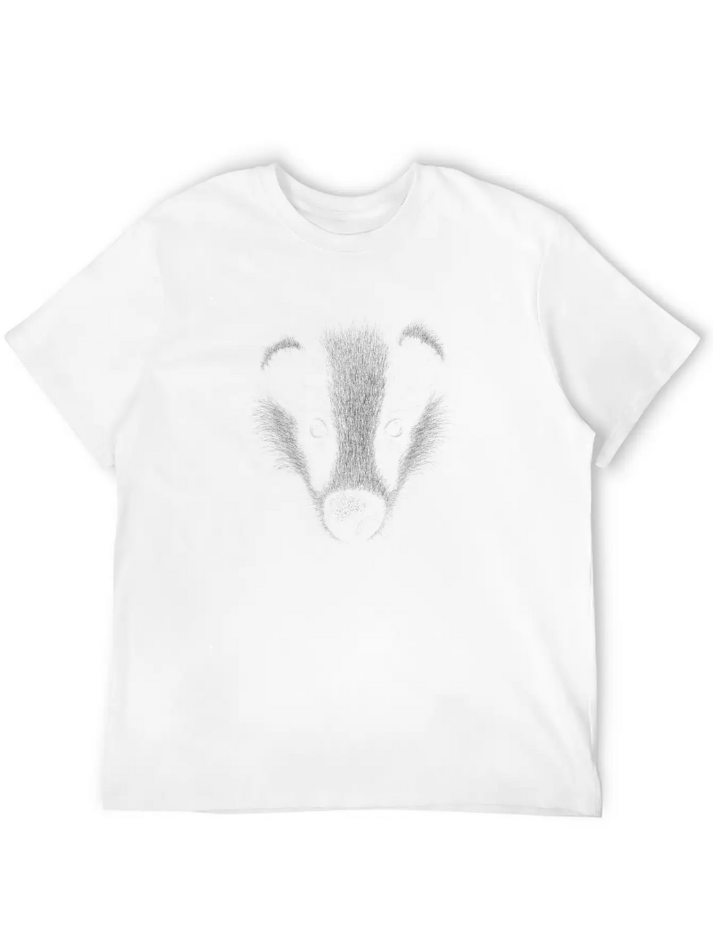 WildLife Sketch-Art Badger Pencil Drawing Stylish Everyday T-Shirt – Unisex Basic Cotton Tee