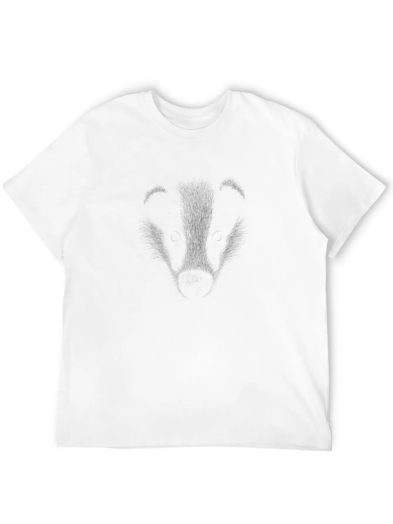 WildLife Sketch-Art Badger Pencil Drawing Stylish Everyday T-Shirt – Unisex Basic Cotton Tee