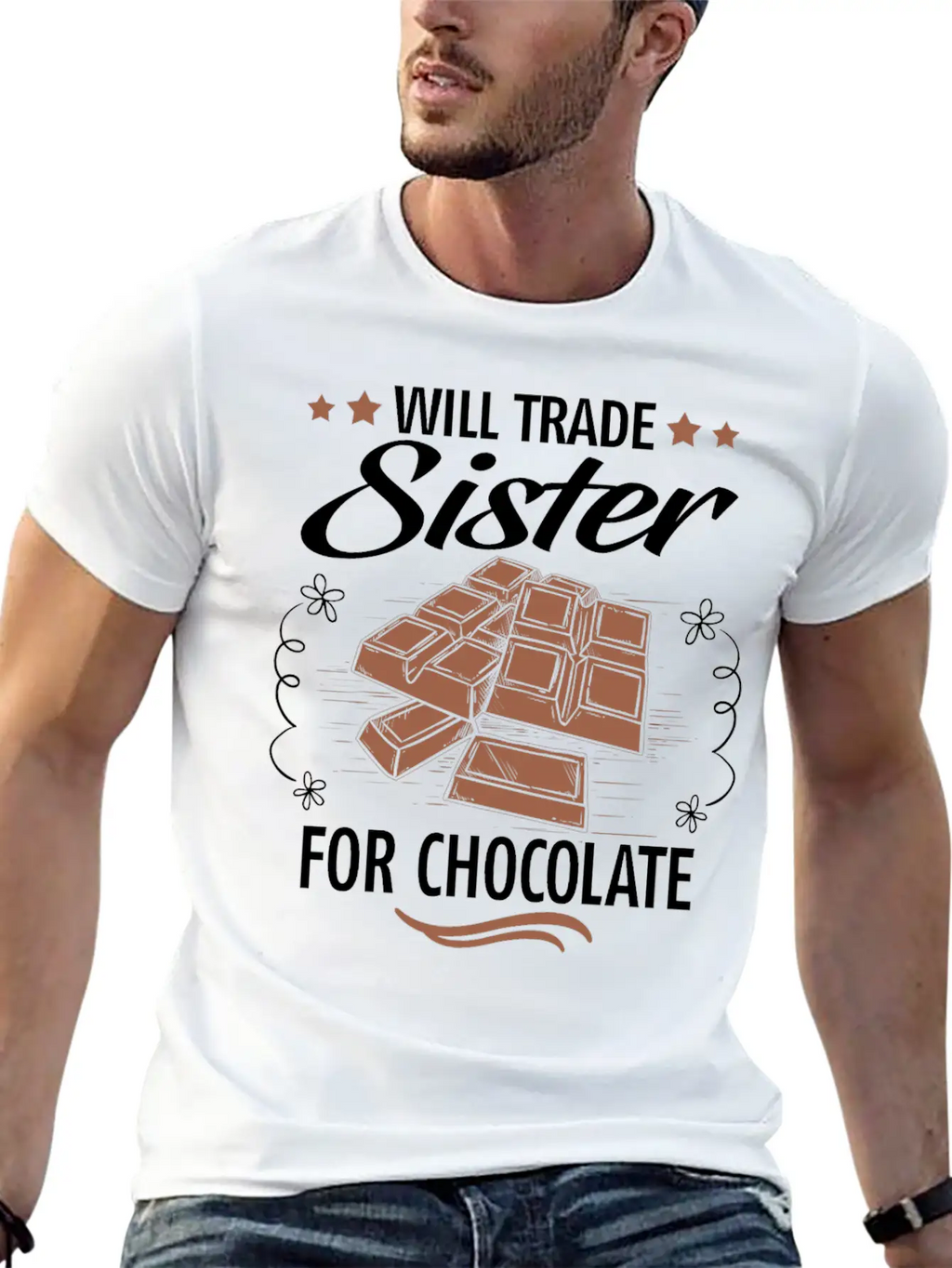 Will Trade Sister For Chocolate Unisex Casual T-Shirt – Clean Design For Daily Comfort