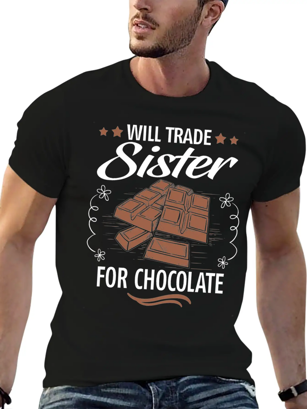 Will Trade Sister For Chocolate Unisex Casual T-Shirt – Clean Design For Daily Comfort