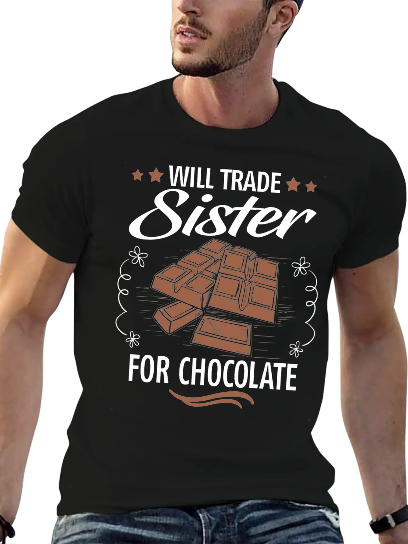 Will Trade Sister For Chocolate Unisex Casual T-Shirt – Clean Design For Daily Comfort