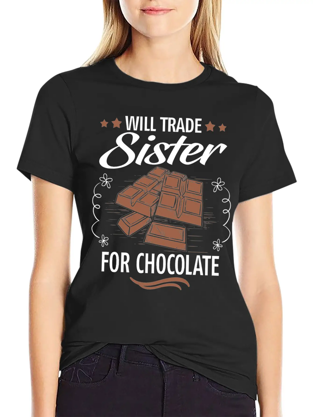 Will Trade Sister For Chocolate Unisex Casual T-Shirt – Clean Design For Daily Comfort