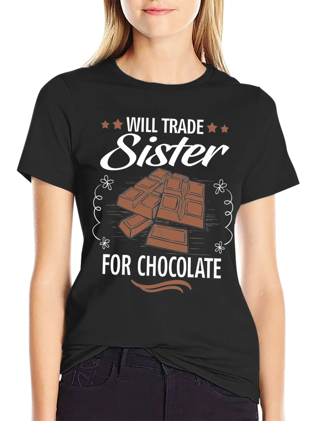 Will Trade Sister For Chocolate Unisex Casual T-Shirt – Clean Design For Daily Comfort