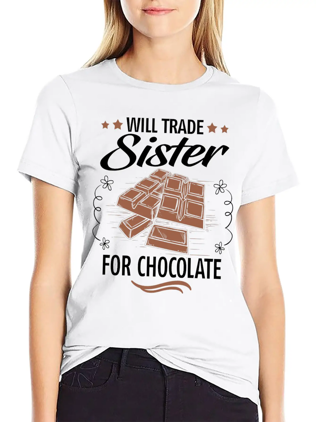 Will Trade Sister For Chocolate Unisex Casual T-Shirt – Clean Design For Daily Comfort