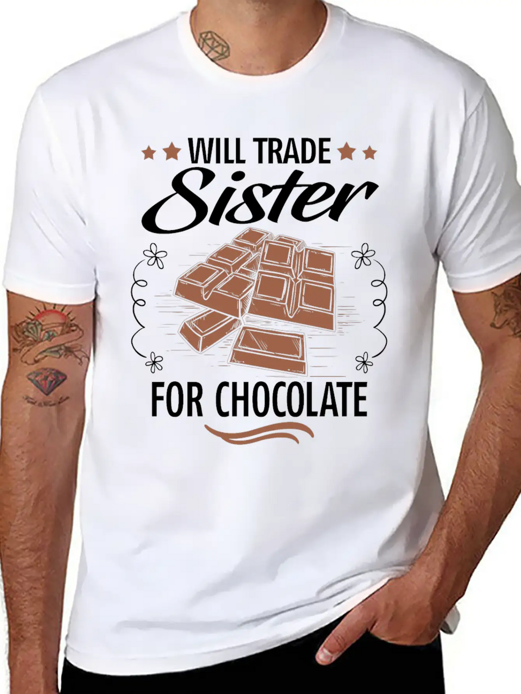 Will Trade Sister For Chocolate Unisex Casual T-Shirt – Clean Design For Daily Comfort