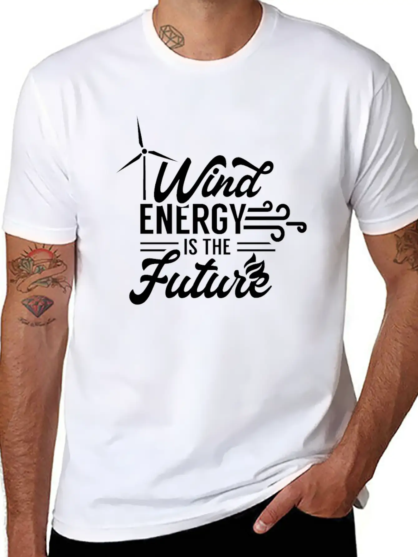 Wind Energy Is The Future Power Windmill Stylish Everyday T-Shirt – Unisex Basic Cotton Tee