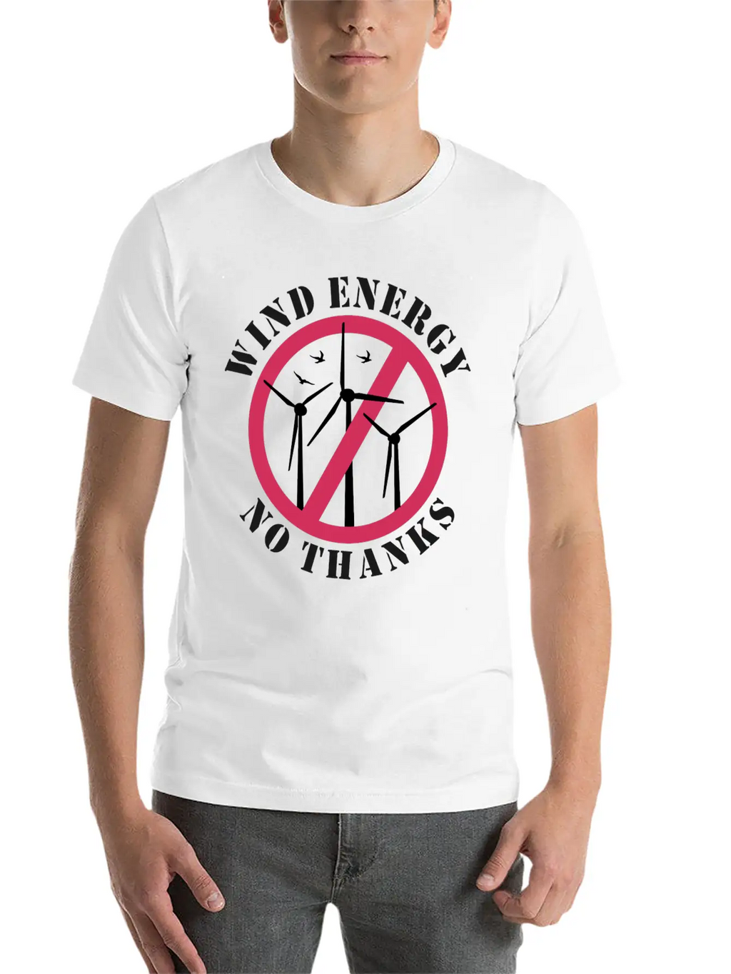 Wind Energy No Thanks Stop Wind Energy Casual Graphic T-Shirt – Simple And Comfortable Daily Wear