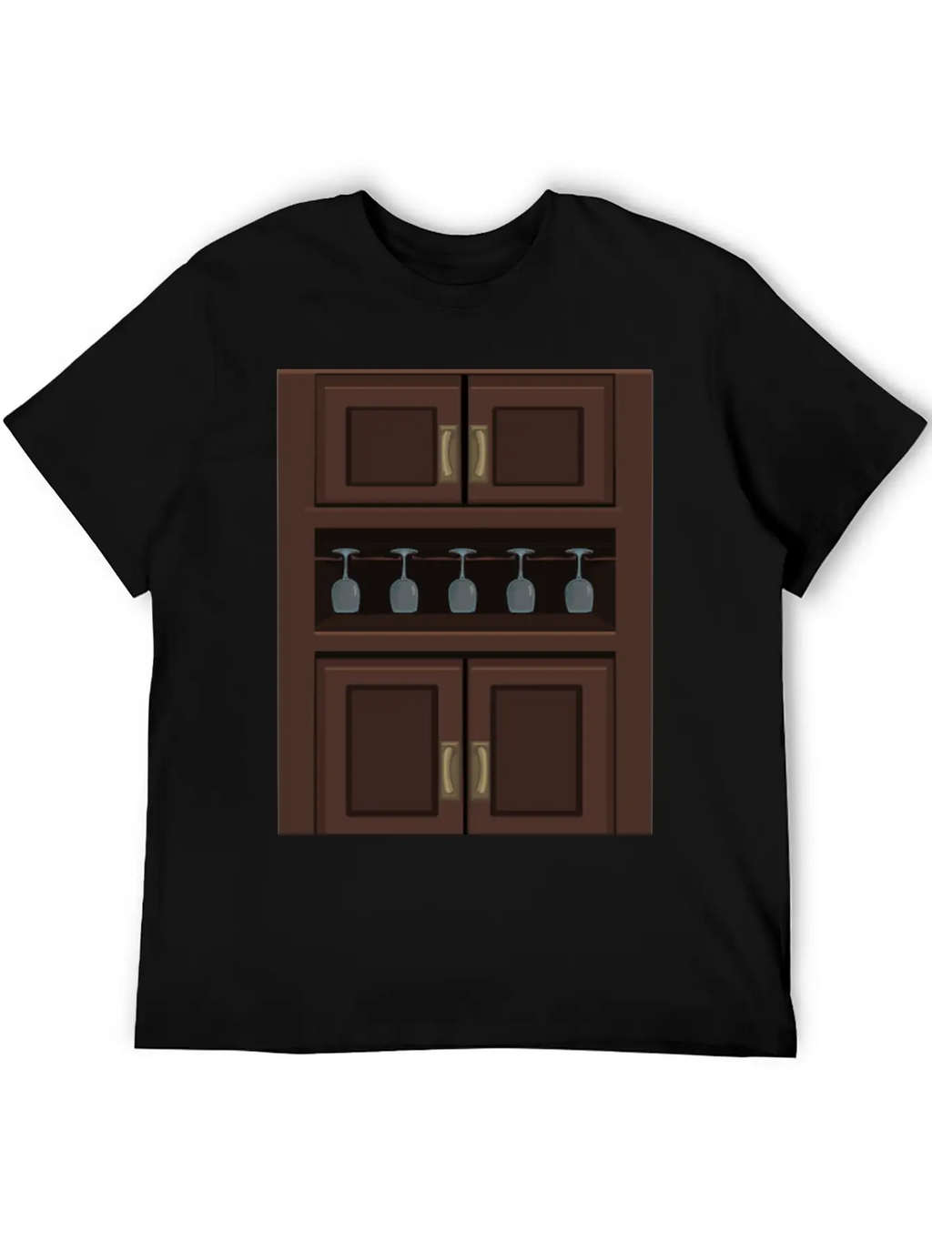Wine Cabinet From Glitch Unisex Short Sleeve Soft Cotton T-Shirt – Casual Everyday Wear