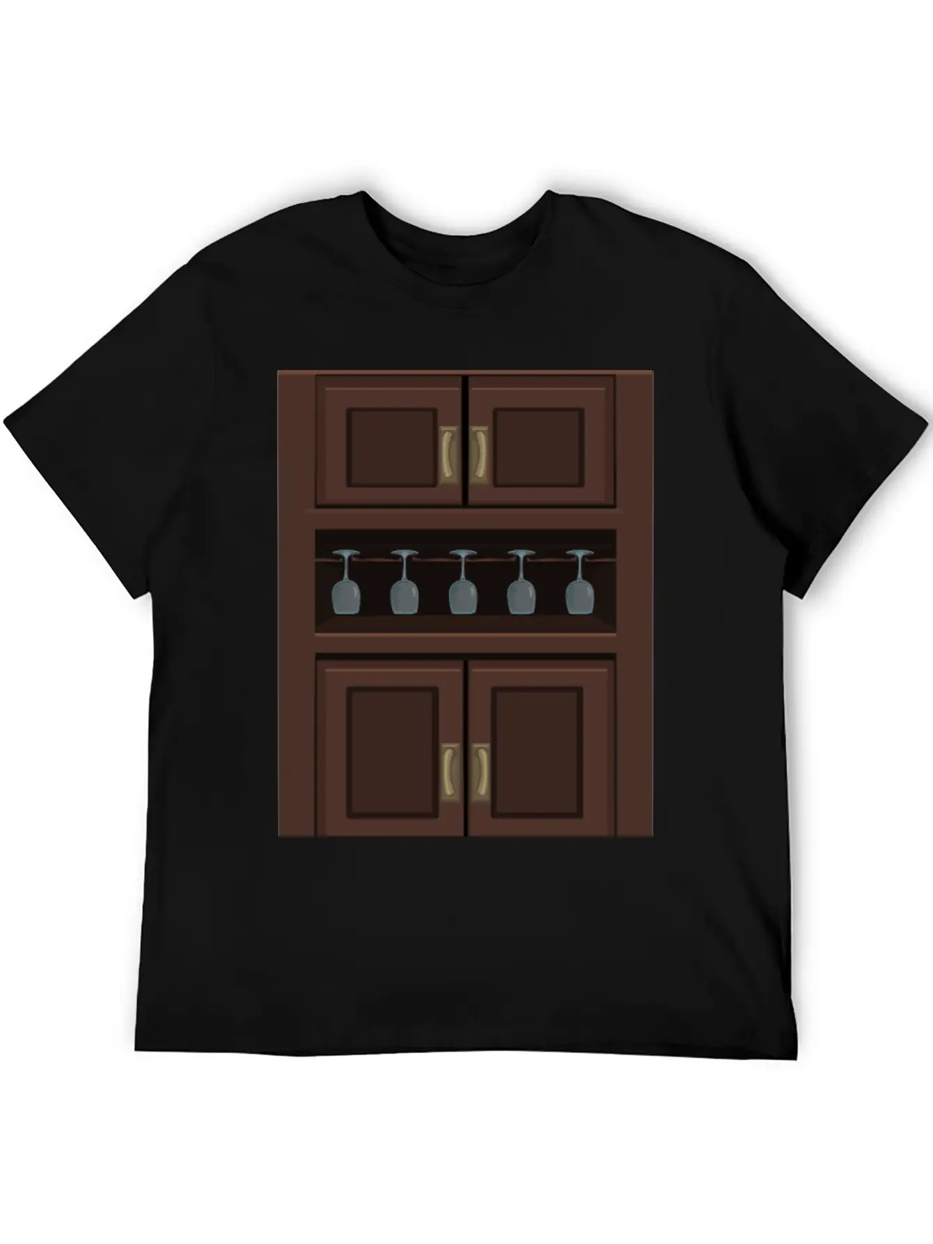 Wine Cabinet From Glitch Unisex Short Sleeve Soft Cotton T-Shirt – Casual Everyday Wear