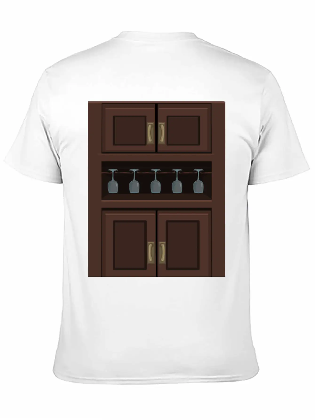Wine Cabinet From Glitch Unisex Short Sleeve Soft Cotton T-Shirt – Casual Everyday Wear