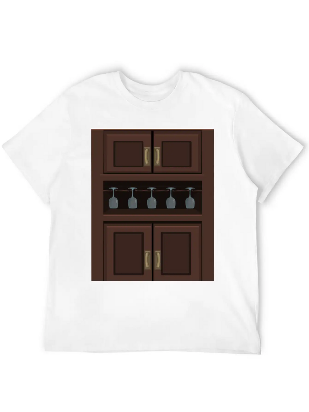 Wine Cabinet From Glitch Unisex Short Sleeve Soft Cotton T-Shirt – Casual Everyday Wear