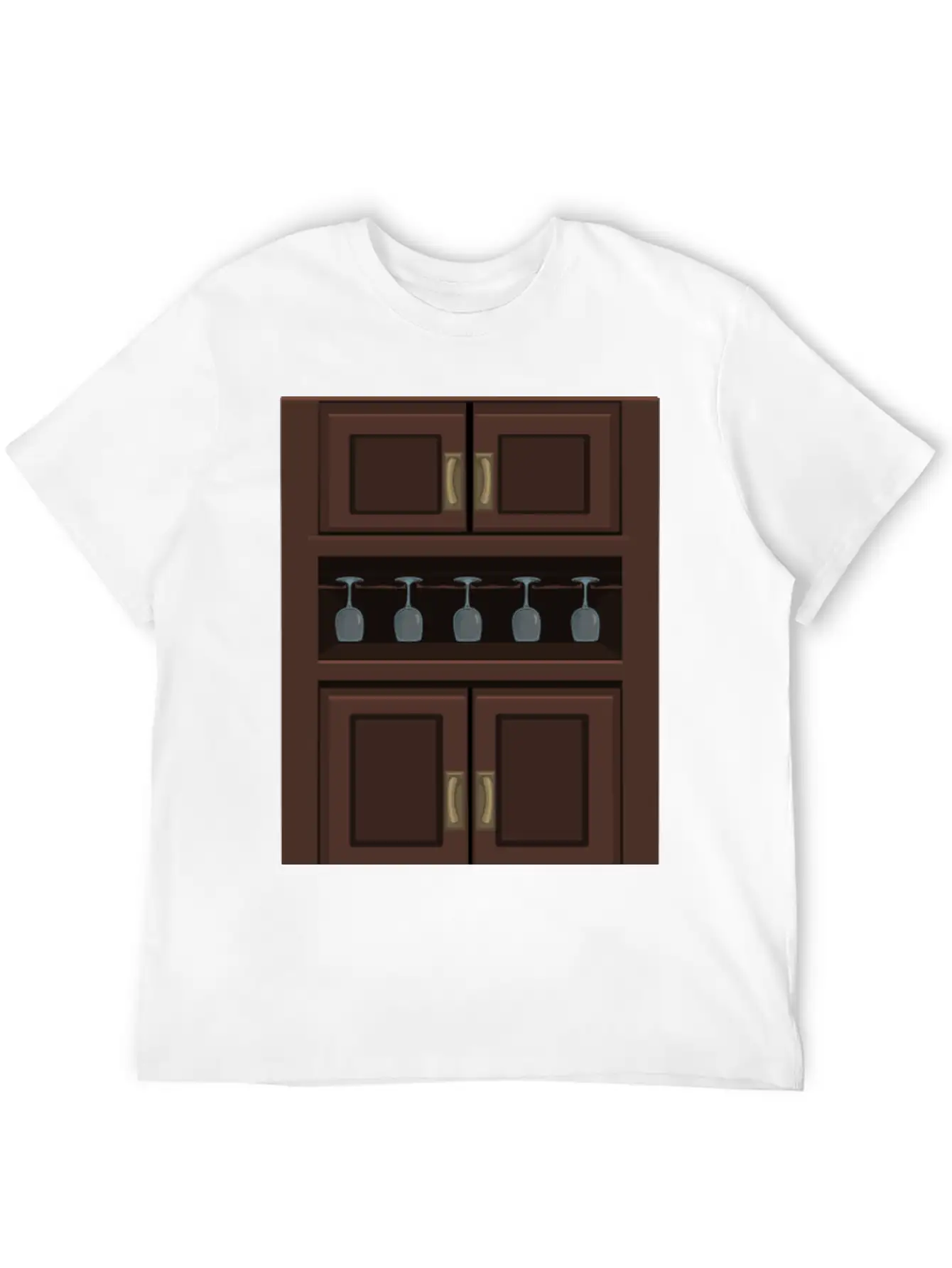 Wine Cabinet From Glitch Unisex Short Sleeve Soft Cotton T-Shirt – Casual Everyday Wear
