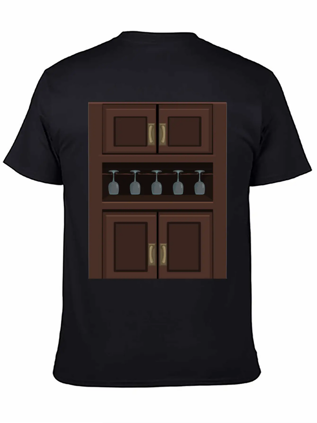 Wine Cabinet From Glitch Unisex Short Sleeve Soft Cotton T-Shirt – Casual Everyday Wear